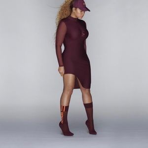 - 👗NEW w/ TAGS IVY PARK Bodycon Asymmetrical Maroon Dress